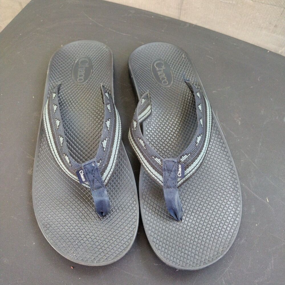 Chaco Men's Size 13 Classic Flip Flop Notch Navy Blue Open Toe Slip On Sandals